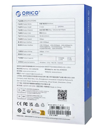 Док-станция + хаб Orico VSP1 USB3.0x3/USB-Cx3/HDMI/RJ45/MicroSD/TF/Mac Mini черный