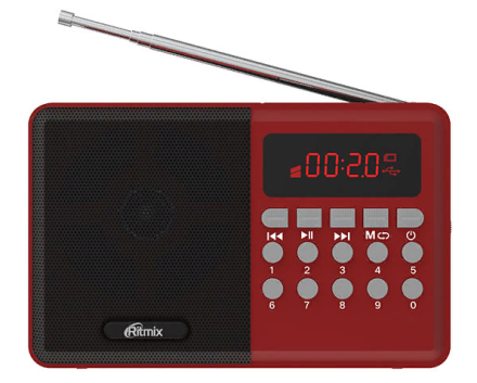 Портативный радиоприемник Ritmix RPR-001 красный