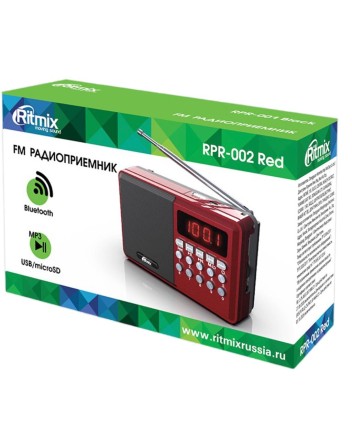 Портативный радиоприемник Ritmix RPR-001 красный