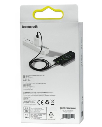 Usb Кабель-зарядка TYPE-C Baseus Superior Series 66W 2м (CATYS-A01) черный