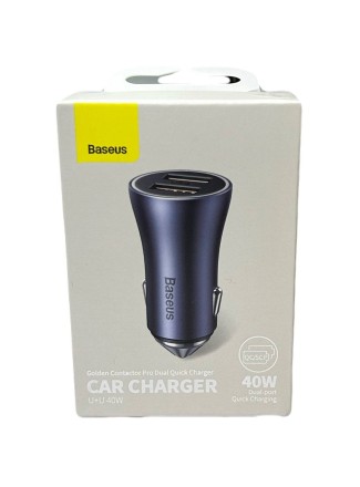 Автомобильное зар.устр. Baseus Golden Contactor Pro Dual Quick Charger 2USB 40W (CGJP020113) синее