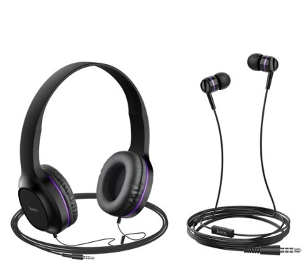 Стереонаушники Bluetooth полноразмерные HOCO W24 Enlighten с микрофоном 1.2м фиолетовый