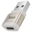 Переходник Hoco UA31D USB (папа) на USB-C (мама) серебристый