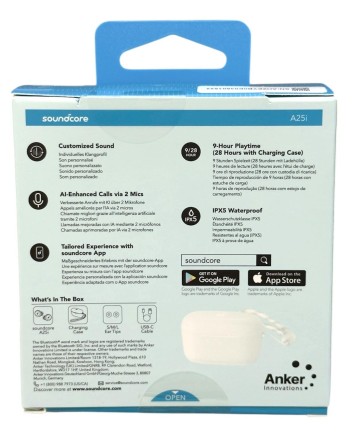 Беспроводные наушники TWS Anker Soundcore A25i A3948 белые