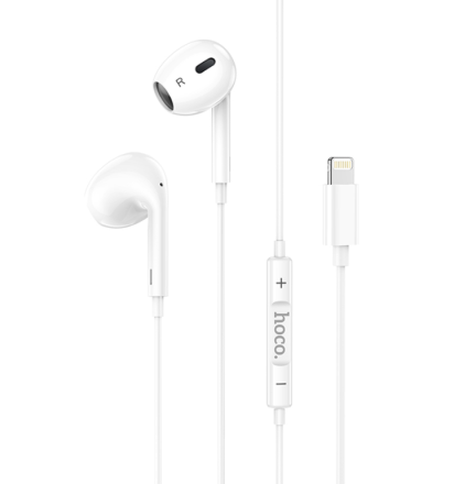 Стереонаушники Hoco M1 Max Lightning с микрофоном 1.2м белые