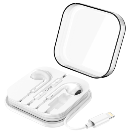Стереонаушники Hoco M1 Max Lightning с микрофоном 1.2м белые
