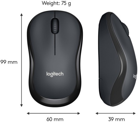 Мышь беспроводная Logitech M220 1000DPI оптическая чёрная