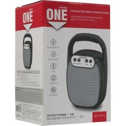 Bluetooth колонка Smartbuy One BT5.0/600mAh/4ч/5Вт/FM/USB черная (SBS-5010)