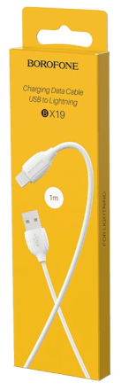 Usb Кабель-зарядка Lightning Borofone BX19 Benefit 2.4A 1м силиконовый белый