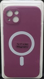 Накладка для i-Phone 14 Max 6.7&quot; Magsafe силикон бордовая