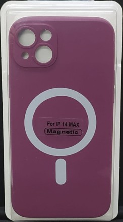 Накладка для i-Phone 14 Max 6.7&quot; Magsafe силикон бордовая