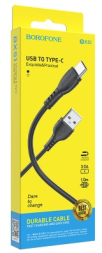 Usb Кабель Type-C Borofone BX51 Triumph 3A 1м силиконовый черный