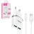 Сетевое зар. устр. Hoco C12 2USB Lightning 2.4A белое
