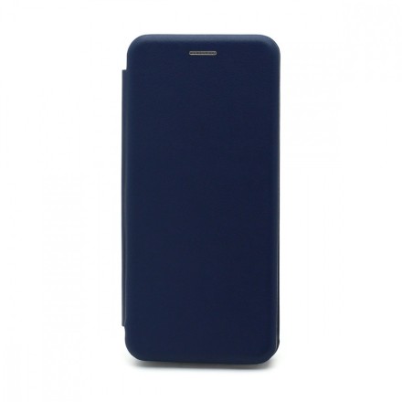 Чехол-книжка Xiaomi redmi 9 Fashion Case кожаная боковая темно-синяя