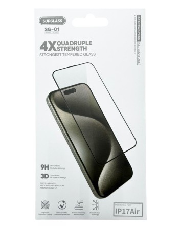 Защитное стекло для i-Phone 17 Air Supglass SG-01 3D чёрное