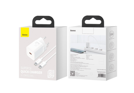 Сетевое зар. устр. Baseus Super Si Quick Charger 1C 25W 1м EU (TZCCSUP-L02) белое