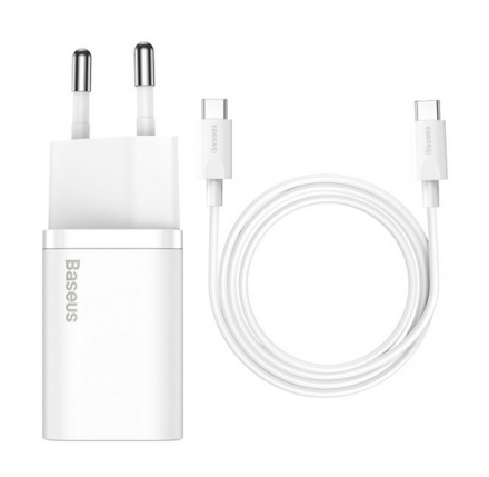 Сетевое зар. устр. Baseus Super Si Quick Charger 1C 25W 1м EU (TZCCSUP-L02) белое
