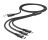 Usb Кабель-зарядка Hoco X14 3-in-1 Times Lightning/Micro/Type-C 2.4A 1м в тканевой оплётке чёрный