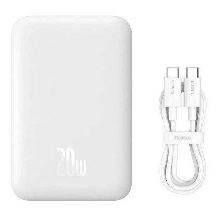 Powerbank Baseus 6000mAh Magnetic Mini Air Wireless Fast charge 20W Type-C белый