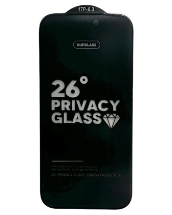 Защитное стекло для i-Phone 17 Pro Supglass SG-12 Антишпион 26° чёрное