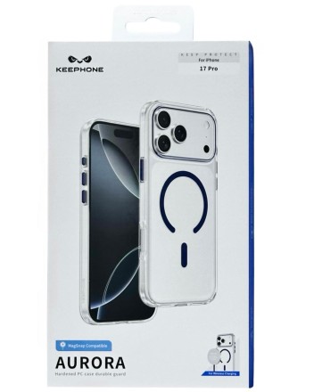 Накладка для i-Phone 17 Pro Keephone Aurora MagSnap сине-прозрачный