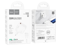 Сетевое зар. устр. HOCO C112A 1C PD/QC3.0 30W белое