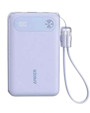 Powerbank Anker (A1257) 10000mAh 1USB/2C с проводом Type-C фиолетовый