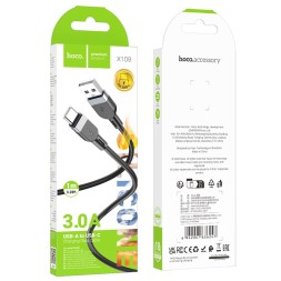 Usb Кабель-зарядка Type-C Hoco X109 3A 60W 1м силиконовый черный