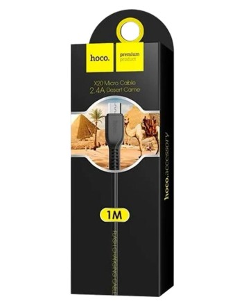 Usb Кабель-зарядка Micro Hoco X20 Flash 2.4A 1м силиконовый черный