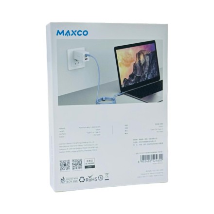 Usb Кабель-зарядка Type-C на Type-C Maxco MS05CC LED 100W 1.2м белый