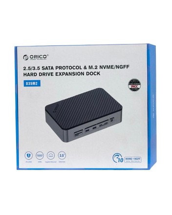 USB-С хаб Orico D35M2-BK USB3.0x3/USB-Cx2/HDMI 4K/TF/SD/RJ45/SATA3.0x1/M.2x1 черный