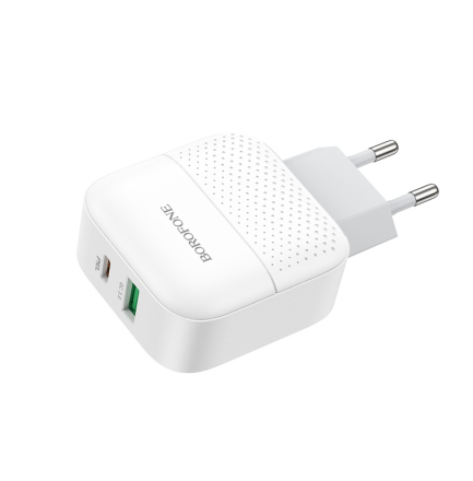 Сетевое зарядное устройство Borofone BA46A 1USB/1C PD3.0/QC3.0 3A 18W белое