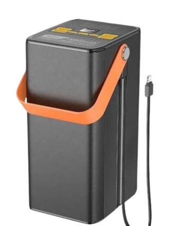 Powerbank Hoco DB49 100000mAh 4USB/1C с проводом Type-C/Lightning с фонариком черный