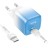 Сетевое зарядное устройство Hoco C101A с шнуром Type-C на Type-C 1С PD3.0/QC3.0 20W ледяной синий