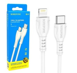 Usb Кабель-зарядка Type-C на Lightning Borofone BX51 Durable 12W 1м силиконовый белый