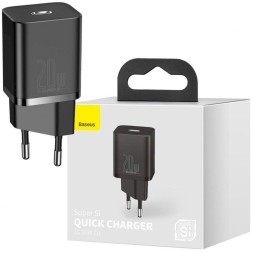 Сетевое зарядное устройство Baseus Super Si Quick Charger 1C 20W EU (CCSUP-B01) черное