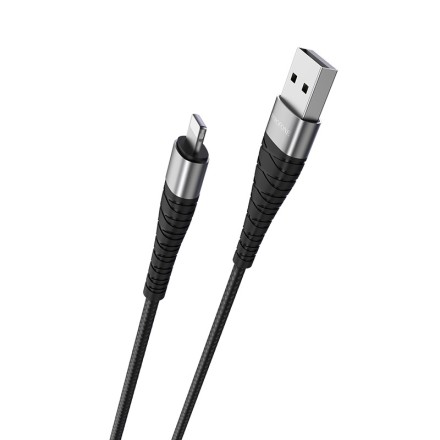 Usb Кабель-зарядка Lightning Borofone BX32 Munificent 2.4A 1м силиконовый чёрный