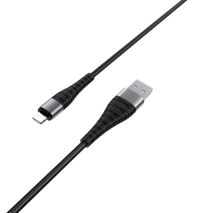 Usb Кабель-зарядка Lightning Borofone BX32 Munificent 2.4A 1м силиконовый чёрный
