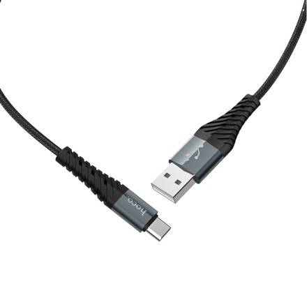 Usb Кабель-зарядка Type-C Hoco X38 Cool 3A 1м в тканевой оплётке чёрный