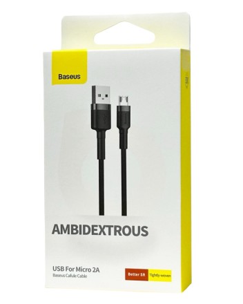 Usb Кабель-зарядка Micro Baseus Cafule 3м (CAMKLF-HG1) серебристо-черный