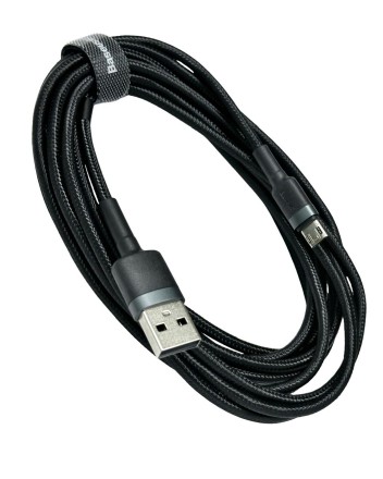 Usb Кабель-зарядка Micro Baseus Cafule 3м (CAMKLF-HG1) серебристо-черный