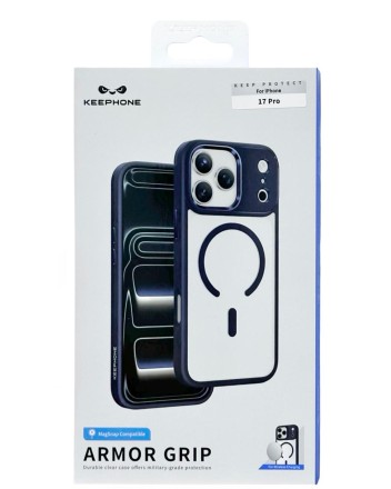 Накладка для i-Phone 17 Pro Keephone Armor Grip MagSnap сине-прозрачный