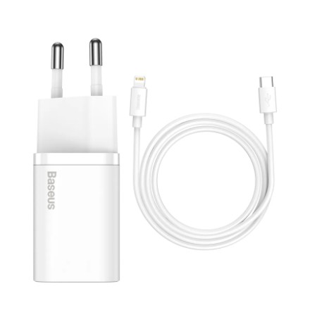 Сетевое зарядное устройство Baseus Super Si 1C кабель Lightning 20W TZCCSUP-B02 белое