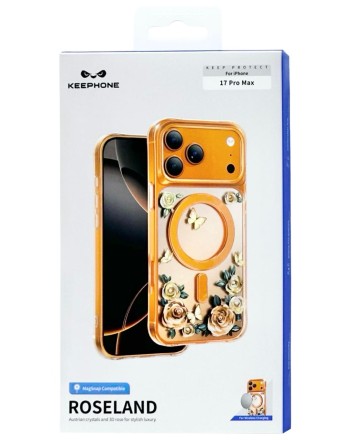 Накладка для i-Phone 17 Pro Max Keephone Roseland MagSnap оранжевая