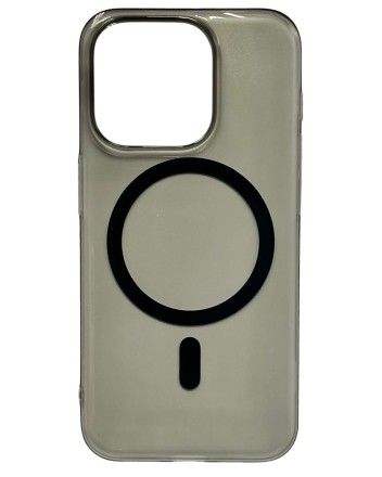 Накладка для i-Phone 15 Pro Keephone X-Crystal Magsafe черный прозрачный
