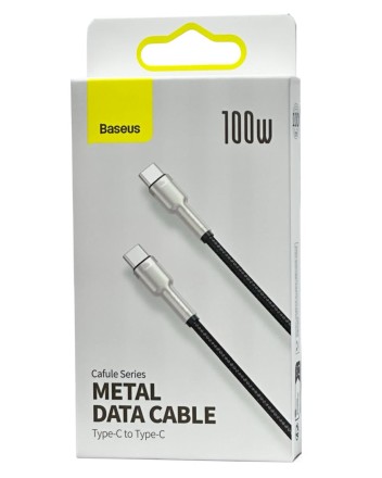 Кабель-зарядка Type-C на Type-C Baseus Cafule Metal 100W 1м CATJK-C01 черный