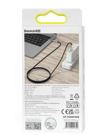 Кабель-зарядка Type-C на Type-C Baseus Cafule Metal 100W 1м CATJK-C01 черный