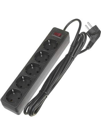 Сетевой фильтр Smartbuy One, 10А, 2 200 Вт, 5 розеток, длина 3,0 м, черный (SBSP-30-K)/45