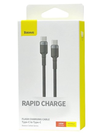 Кабель-зарядка Type-C на Type-C Baseus Cafule PD2.0 100W 2м (CATKLF-ALG1) черный