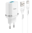 Сетевое зарядное устройство Hoco C12Q с шнуром Type-C 1USB QC3.0 2.4A белое